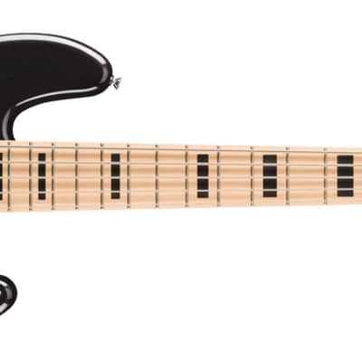 Squier Affinity Series Active Jazz Bass V - Maple Fingerboard - Black Pickguard - Black Metallic image 2
