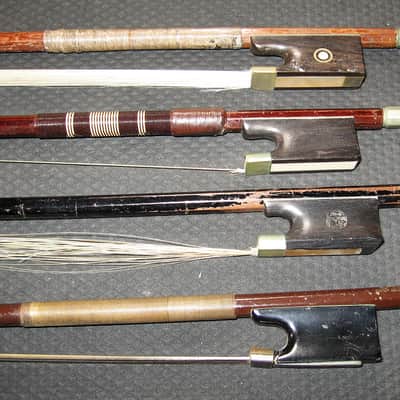 Vintage Violin Bows, German, American, Bausch, Heddon Lot of 4 image 24