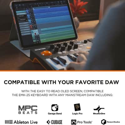 HXW Avatar EMK-25 25 Keys Bluetooth MIDI Keyboard Controller for Beginners and Producers, Professional Mini Beat Maker Machine, Software Included, USB Powered/Battery Operation image 4