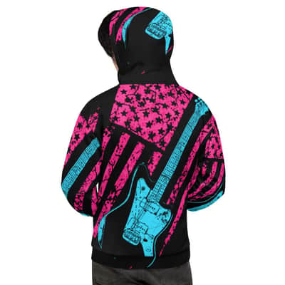 Neon Americana J-Master All-Over-Print Guitar Hoodie by AxeDr. - XS image 3