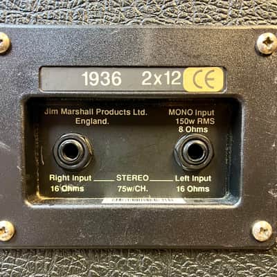 Marshall 1936 Lead 150-Watt 2x12" Guitar Speaker Cabinet 1981 - Present - Black image 2