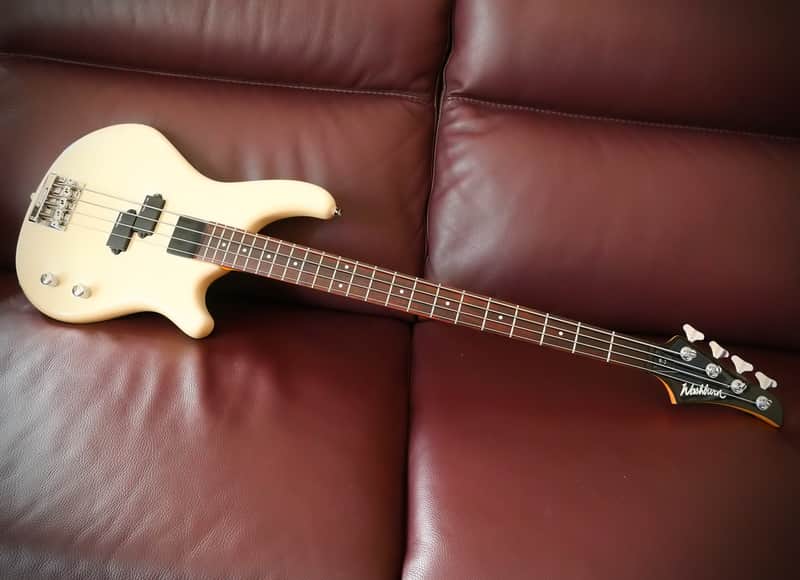 Washburn B2 four string bass, 1990 - Gloss pearl white image 1