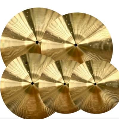 Alloy Cymbal Pack, 5 Pieces Drum Cymbals Set 14"Hi-hats/16"Crash/18"Crash/20"Ride Cymbals for Drum Set image 1