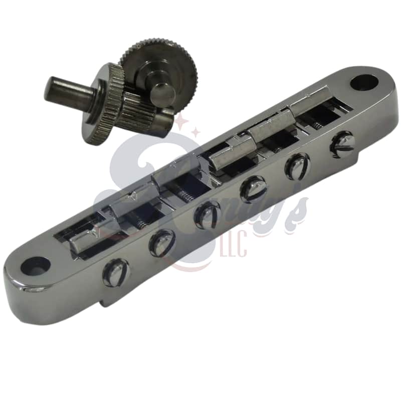 Advanced Plating 1218-30BC Vintage Nashville Tune-O-Matic TOM Bridge & Posts - Fits Gibson®-Black Chrome/Cosmo Black / Black Chrome/Cosmo Black image 1