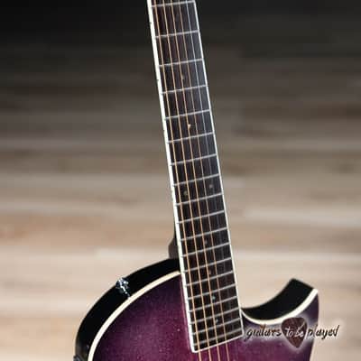 ESP LTD TL-6 Thinline Acoustic/Electric Guitar – Purple Sparkle Burst image 4
