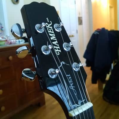 Hamer Artist Korina P90 Semi-Hollow Electric Guitar JazzBurst image 12