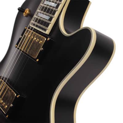 Eastman 2022 SB57/N-BK Electric Guitar with Case - Black with Gold Hardware image 5