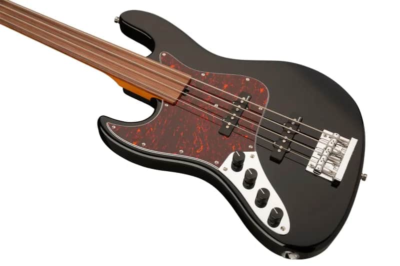 Sadowsky MetroExpress 21-Fret Vintage J/J Bass, Morado Fingerboard, Fretless, Lefthand, 4-String - Solid Black High Polish image 1