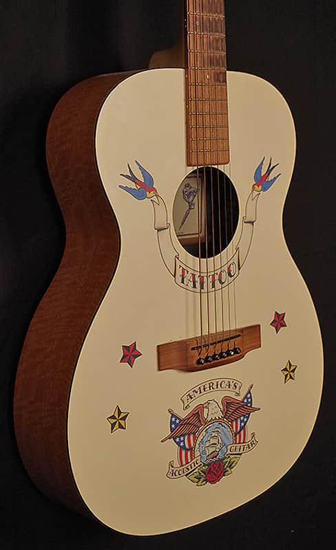 Martin Tattoo Limited Edition 46/100 Acoustic Guitar with Hard Case & Strap image 1