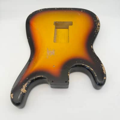 MJT Stratocaster Body Alder Relic Nitro 3-Tone Sunburst Light mjt6656 image 7