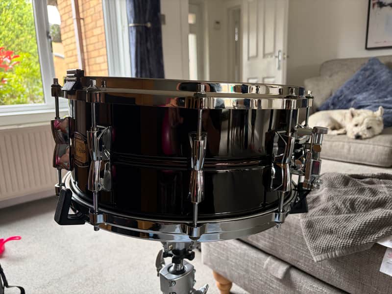 Yamaha SD-465AMK Manu Katche 6.5x14" Brass Snare Drum 2010s - Black Nickel image 1