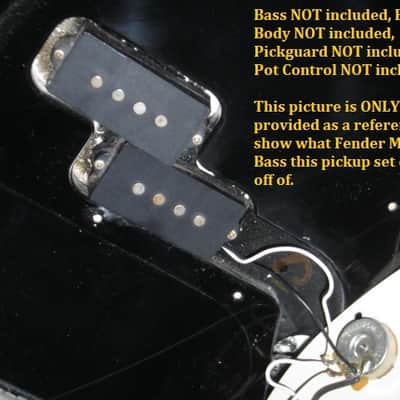used relic'd (from real player's wear, use, & age) Fender Black Split-Coil Mexican Standard Precision Bass pickups, Alnico 5, 10.5k fully functional (silver screws included - also relic'd) from 1994 Fender Mexican Standard P Bass (Bass NOT included) image 24