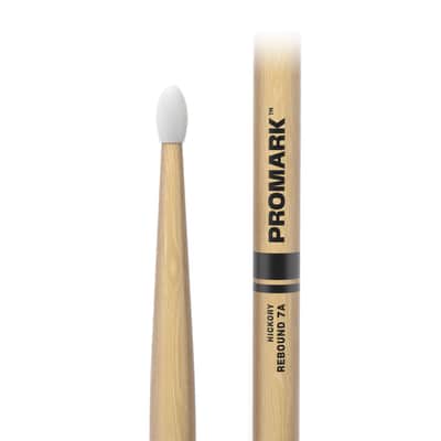 Promark Rebound 7A Hickory Drumstick, Oval Nylon Tip image 2