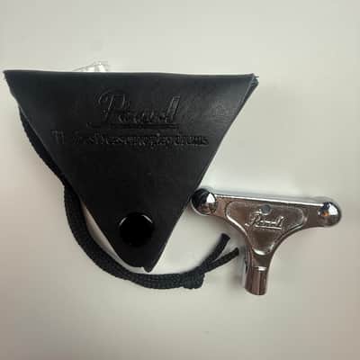 Pearl K025 Drum Key w/ Black Leather Pouch 1990s - Chrome image 7