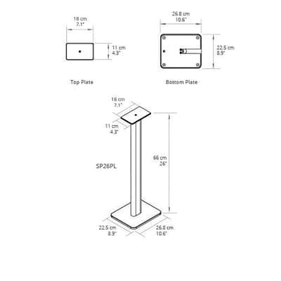 Kanto: SP26PL Speaker Stands for YU4 / YU6 / TUK (26" Height / Black / Pair) image 3