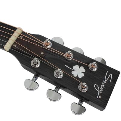 Swing Hybrid-Black All Solid Electric Acoustic Slim Guitar Piezo Magnetic Pickup image 8