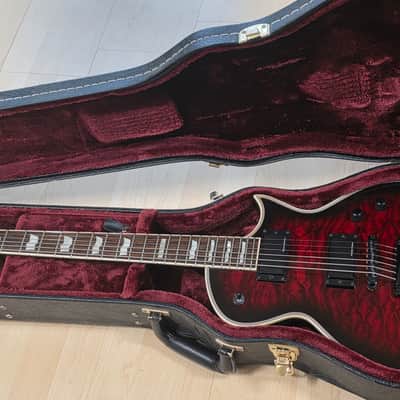 ESP Eclipse E-II QM AAA Quilt Top Custom Pickup LP Singlecut Guitar MIJ Japan See Through Black Cherry Sunburst image 2