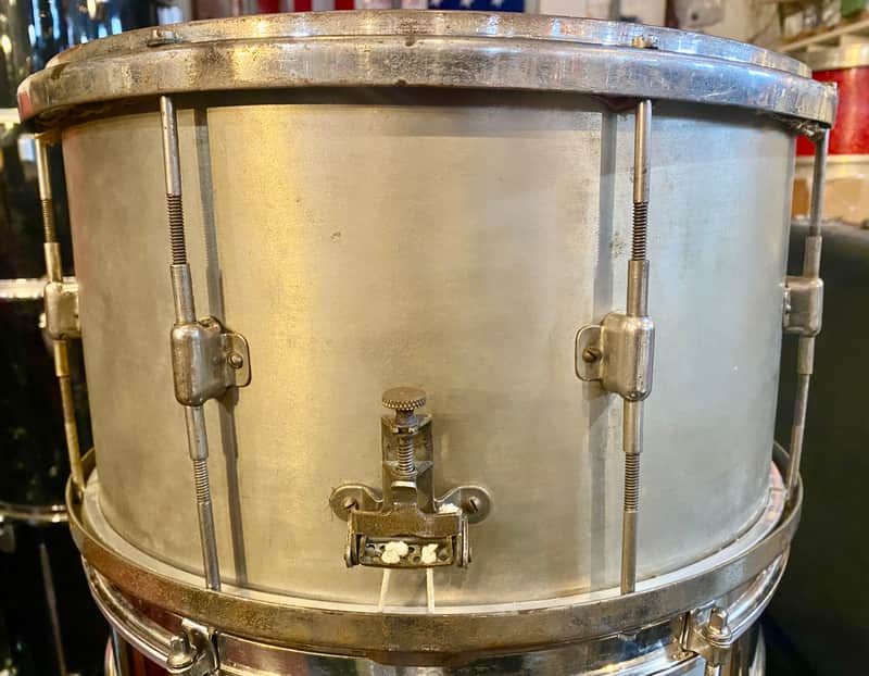 Vintage Leedy 1920s “8x14” ‘Multi-Model’ Nickel Over Brass Snare Drum image 1