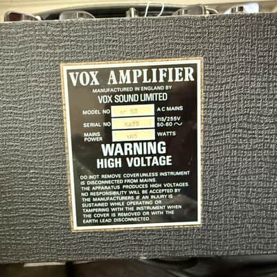 Vox AC-50 2-Channel 50-Watt Guitar Amp Head 1973 - 1979 - Black image 2
