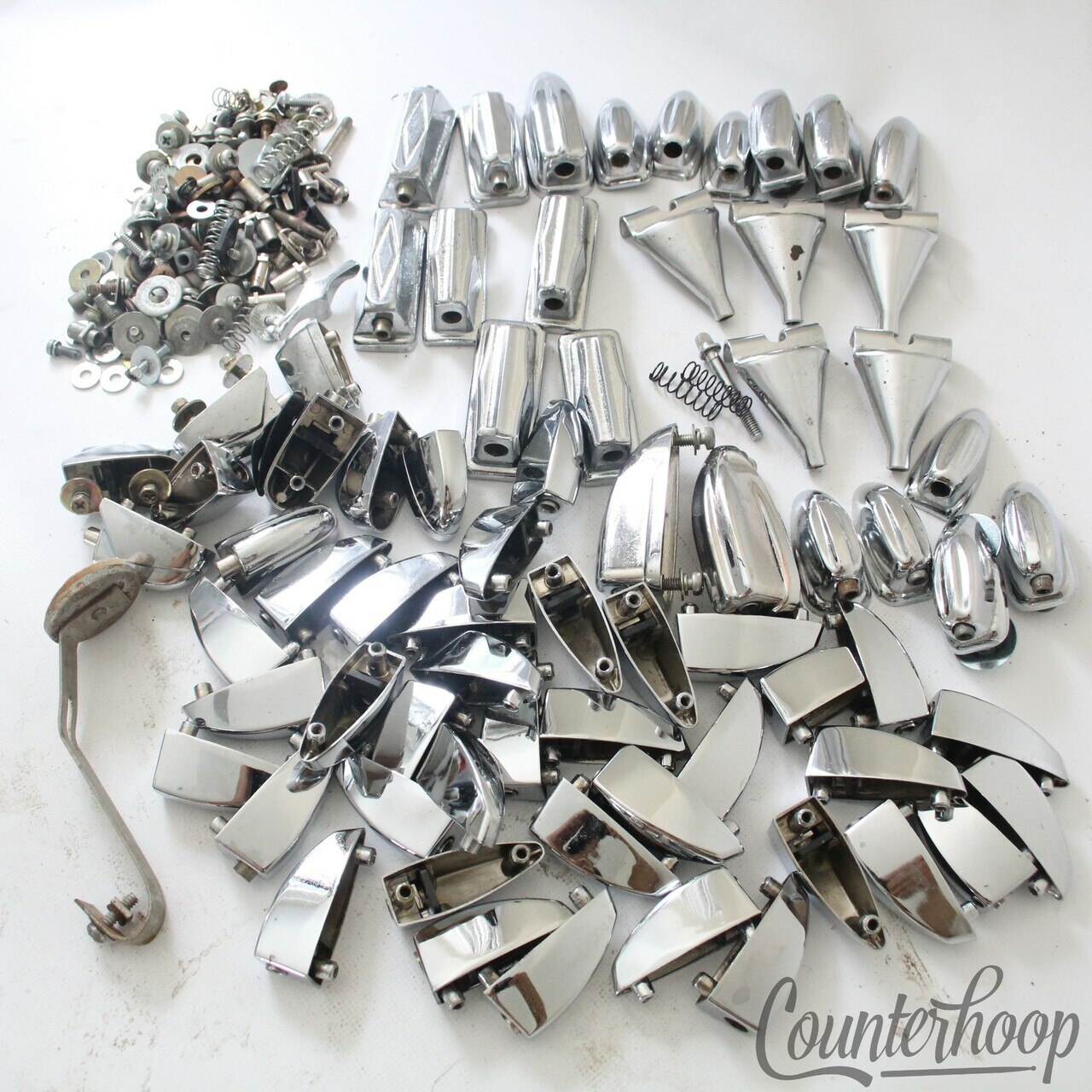 Bass/Floor/Tom Drum Lugs Pearl/Tama/Yamaha Parts Lot+Claws+Muffler Chrome+Screws — main photograph