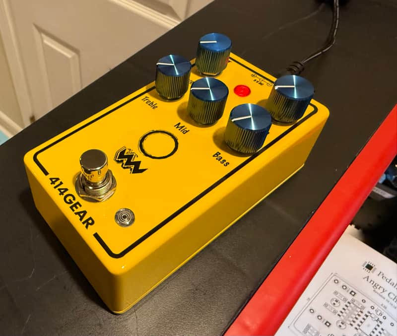 PedalPCB Angry Charlie Clone – Yellow Powder Coat – Marshall-in-a-Box Distortion Clipping LED image 1