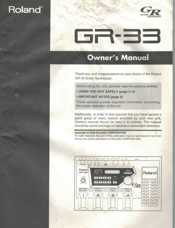 Boss gr-33 manual image 1