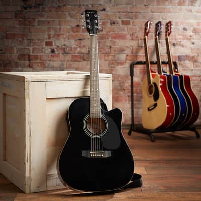 Thinline Cutaway Acoustic Electric Guitar with Gig Bag image 5