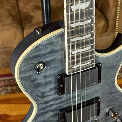 ESP LTD EC-401 QM See Thru Black Satin - 3,462 kg - SN# W22121411 - NEW image 3