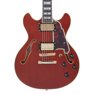 D'Angelico DAEMINIDCVIOGS EXCEL MINI DC Double Cutaway Semi-Hollow Body 6-String Electric Guitar w/Deluxe Hardshell Case image 3
