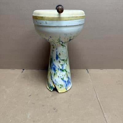 World Beat Percussion Ceramic Djembe Hand Drum w/ Original Beater – Cracked Base image 3