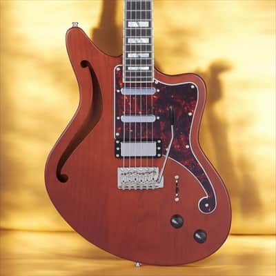 D'Angelico Deluxe Bedford SH Semi-hollowbody Electric Guitar - Matte Walnut with Wilkinson Tremolo image 2