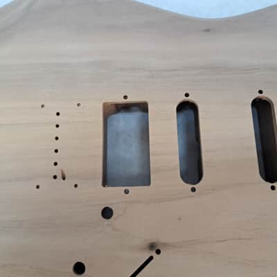 Unfinished Walnut HSS Hardtail guitar body - fits Fender Strat Stratocaster necks J2159 image 2