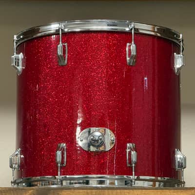1970's Rogers 18" Red Sparkle 9/72 Floor Tom 16x18 Glass Glitter image 8