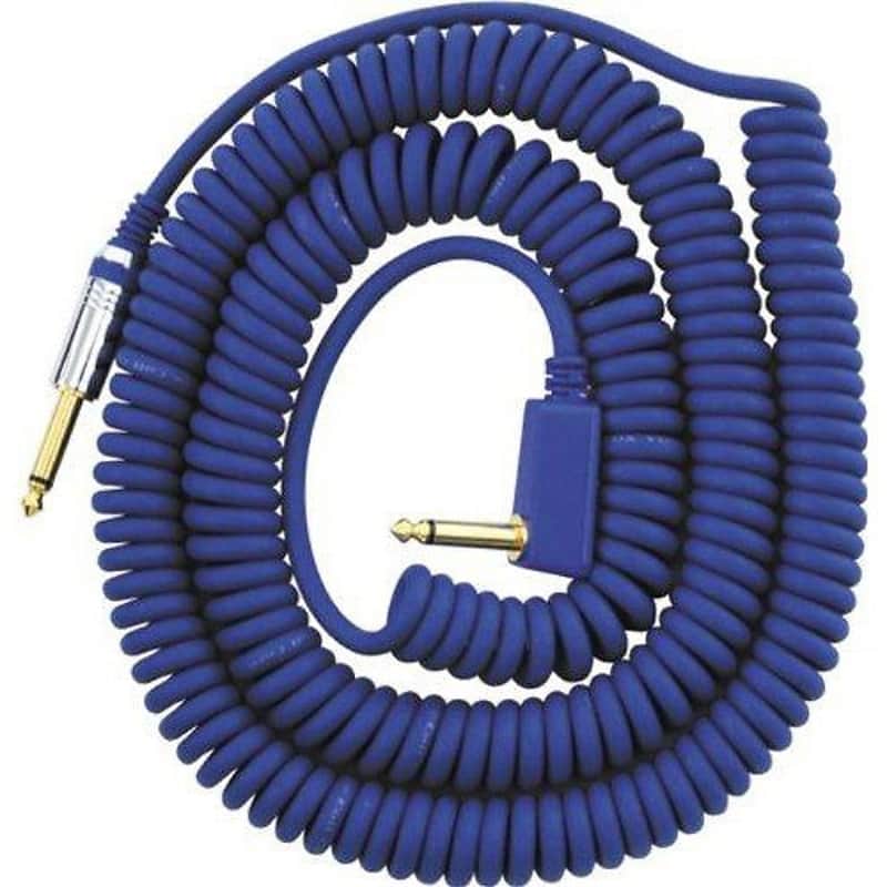 Vox Premium Vintage Coiled Guitar Cable 9m - Blue image 1