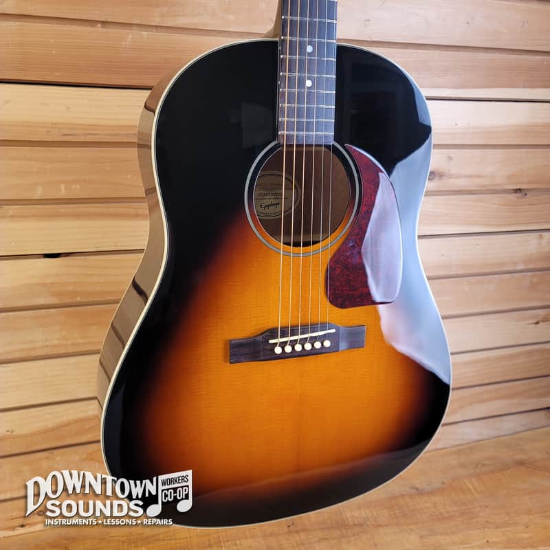 Epiphone J-45 Studio Dreadnought Acoustic Guitar with Epiphone Gig Bag - Vintage Sunburst image 1