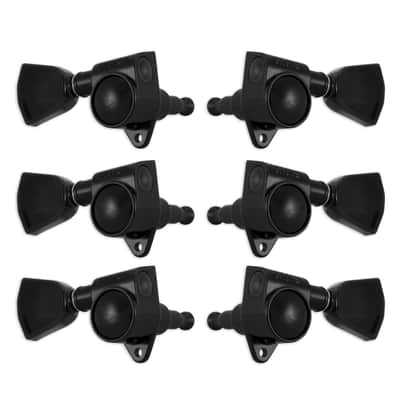 Grover 102BCK Rotomatic Tuners 3 +3 Keystone Button Black Chrome Finish image 2