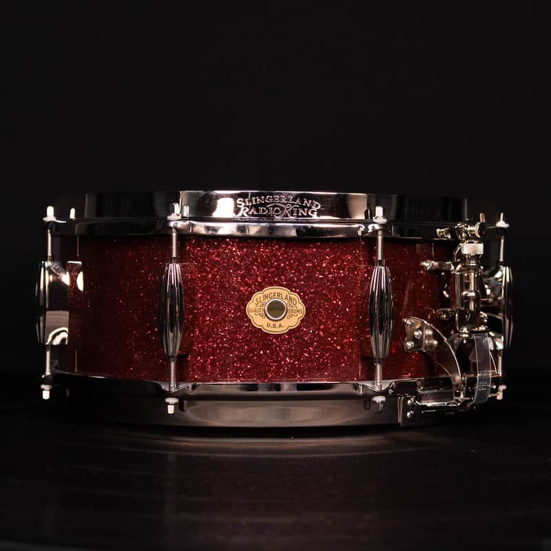 Slingerland 14" x 5.5" Radio King Solid Maple Snare Drum, Maroon Glass FP image 1