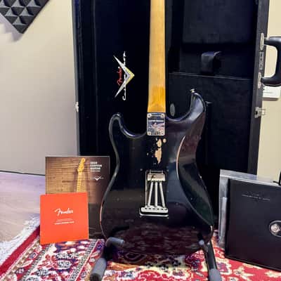 FENDER CUSTOM SHOP LIMITED EDITION STRATOCASTER DUAL-MAG II RELIC AGED BLACK 1960 image 2