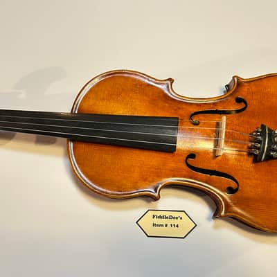 Vintage 4/4 Adult violin labeled Johan Georg Kessler 1925 - original finish with Satin Gloss Varnish image 5