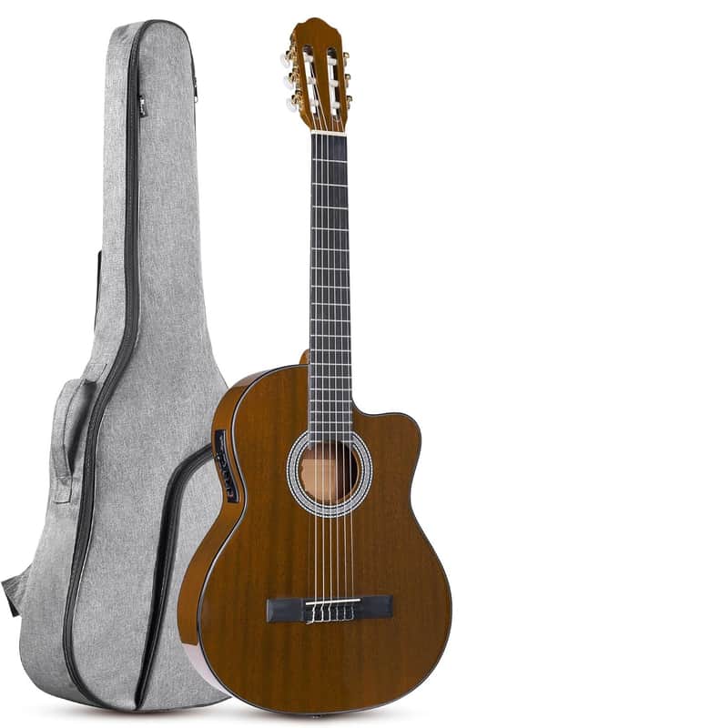 39 Inches Cutaway Nylon-string Classical Electric Guitar Build-in Pickup Kit Set image 1