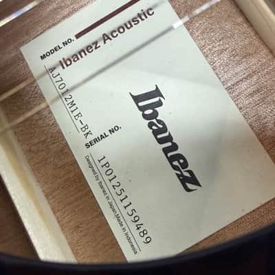 Ibanez AJ7012M1E-BK Artwood 12-String Acoustic-Electric Guitar, Black, Cosmetic Damage [USED-GOOD] image 7