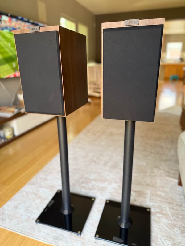 KEF Q350 (2024) - Walnut + Grills + Stands image 1