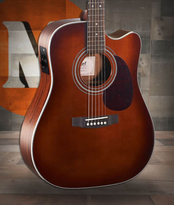 Cort MR500EBR MR Series Dreadnought Acoustic Electric Cutaway Guitar - Brown Burst (MR500EBR-A-U) image 1