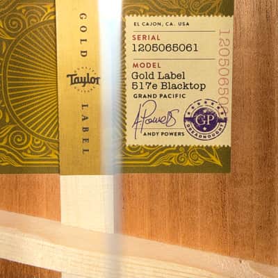 Taylor Gold Label 517e 2025 - Present - Blacktop image 4