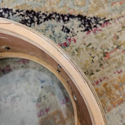 Slingerland 14x7" 3-ply Snare Drum in Yellow Marble Lacquer 1950s image 15