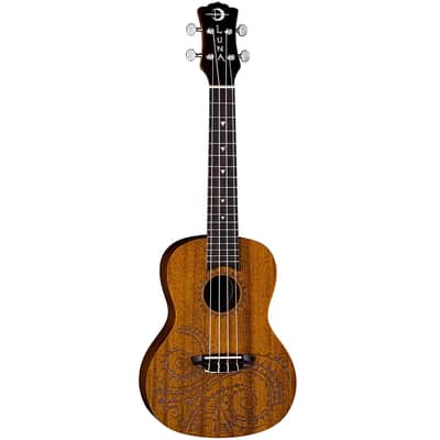 Luna Guitars Concert Tattoo Ukulele Mahogany w/ Gig Bag image 1