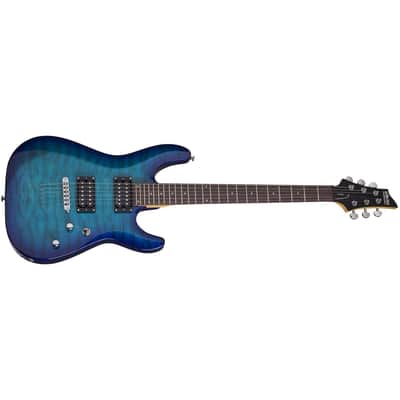 Schecter C-6 Plus Guitar - Ocean Blue Burst image 5