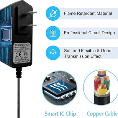 9V DC 500mA Power Supply Center Negative for Guitar Pedals 9 Volt AC DC Power Cord Adapter for Behringer Boss Zoom 1 Spot image 2