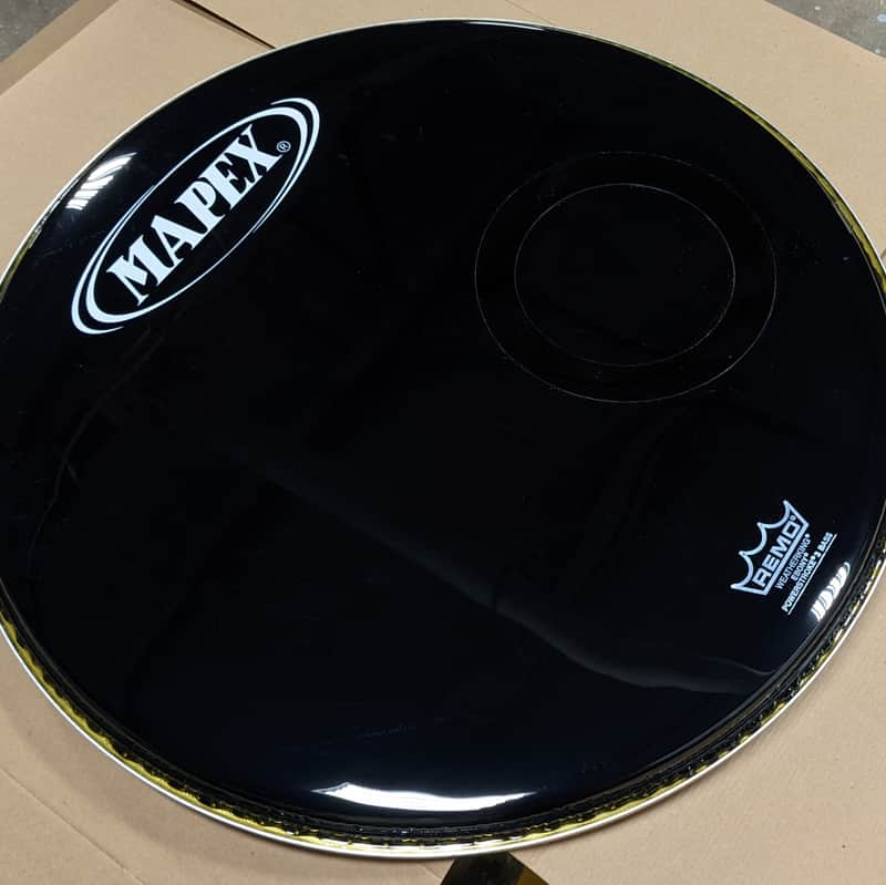 Remo Weatherking Powerstroke 3 Resonant Bass Drum Head with 5 Port Hole 22 in Ebony image 1