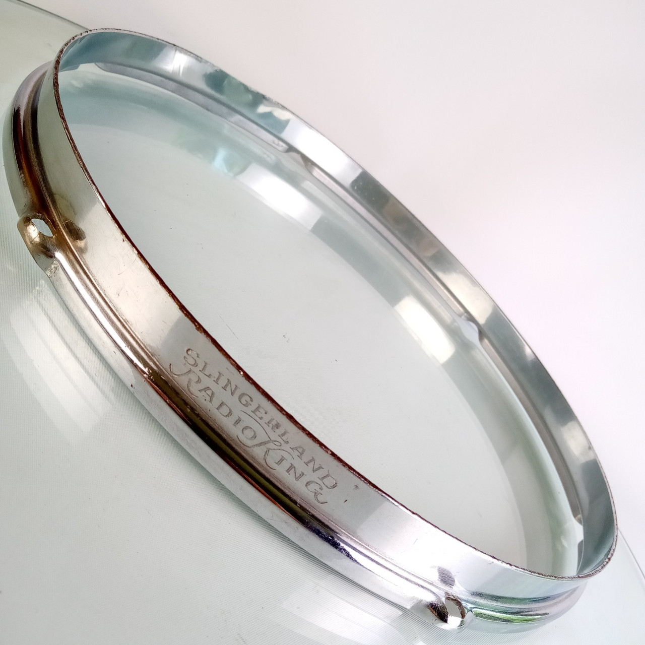 Slingerland 13" Radio King-Engraved Tom Drum Rim/Hoop Chrome-BRASS Double-Flange — main photograph